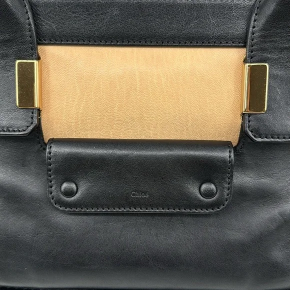 Authenticated Chloe 2 Way Alice Large Handbag - Tan/Black - Picture 4 of 16